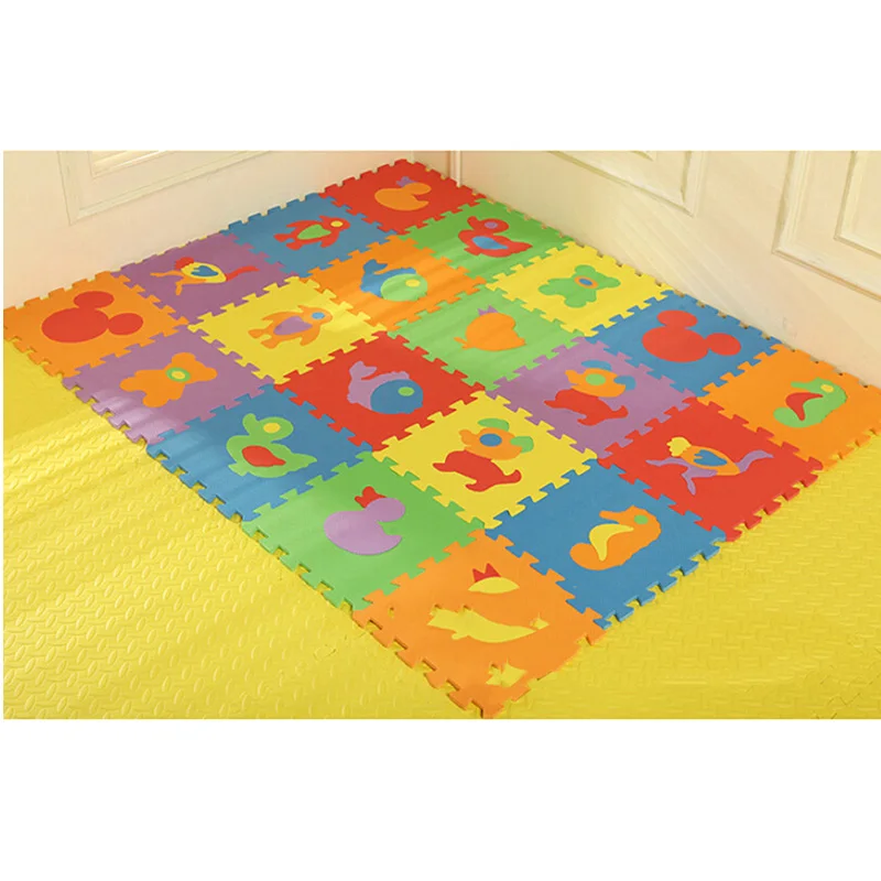Игровой коврик мягкий детский из пены мозаичный пол 10 шт. 30*30 см коврик-пазл