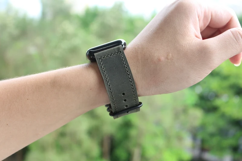 Ретро мягкий браслет из натуральной кожи ремешок для apple watch 4 44/40 мм Мужские часы аксессуары для iwatch серии 1 2 3 42/38 мм ремешок