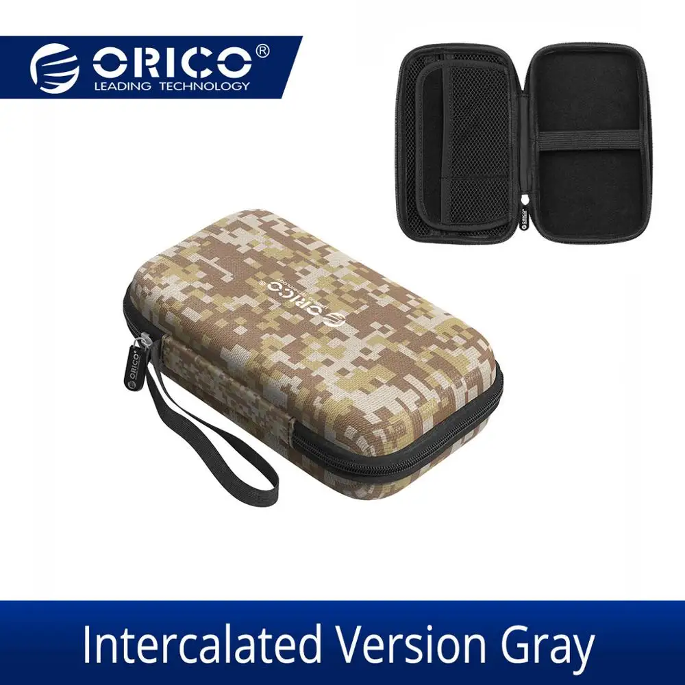 Чехол ORICO power Bank, портативный защитный чехол для внешнего жесткого диска 2,5 дюйма, жесткий диск/наушники/u-диск, USB кабель для передачи данных, чехол - Цвет: A Intercalated Gray
