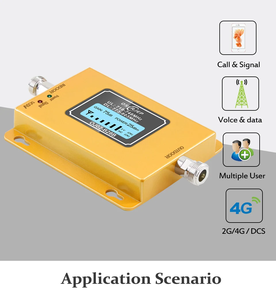 70dB lcd LTE 700MHz B28B 4G усилитель сигнала сотового телефона повторитель не включает антенну