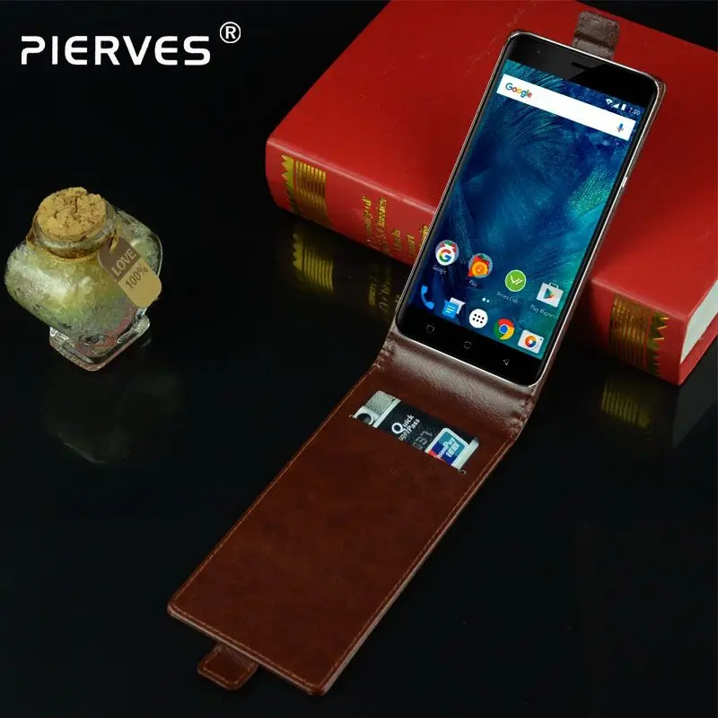 Pierves Марка телефон случаях Вертикальный Флип искусственной кожи чехол для Vertex