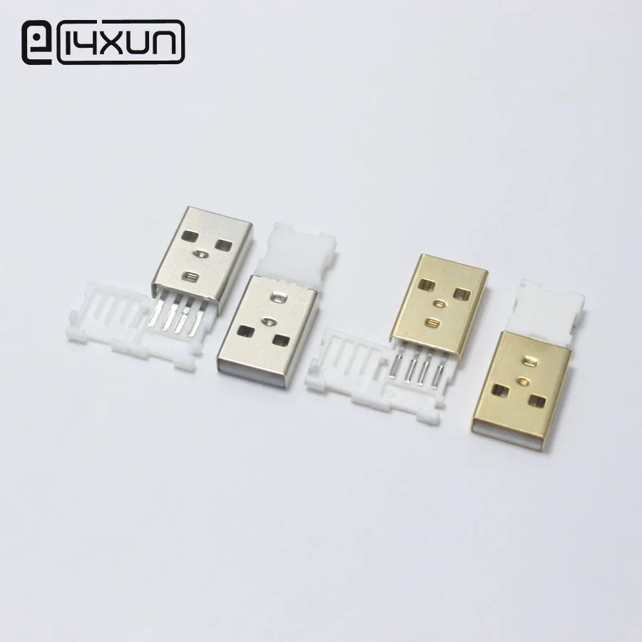 2 шт. USB 0 штекер Соединитель с белым складной оболочкой позолоченный сварной Тип