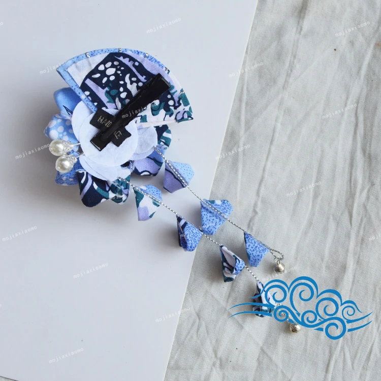 Коллекция аксессуаров для волос с синими волнами hanfu и wind ласточкин хвост ancienter tassel заколка для волос с японским кимоно сбоку