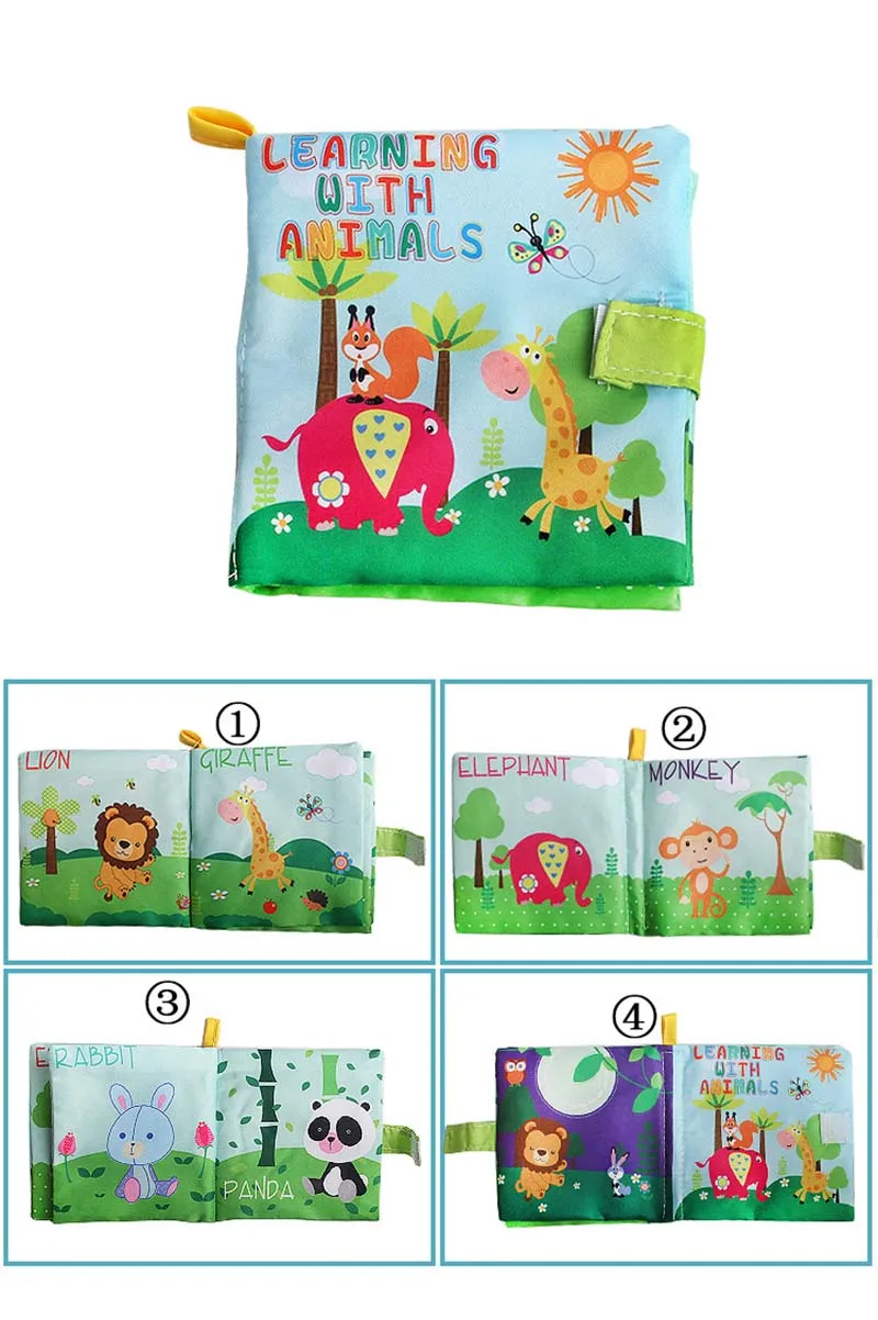 animal Детские погремушки, игрушка, детская мягкая ткань, книга с шуршой, звук музыкальная игрушка, новорожденная кроватка, Погремушки, Детская развивающая игрушка для детей, подарок - Цвет: animal