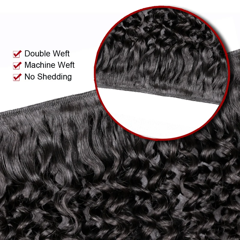 Indian Virgin Hair Deep Wave Closure Human 7A Grade Curly Swiss Lace 4x4 One Bundle |