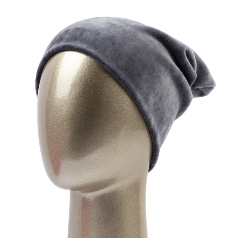 Grey Geebro Женская шапка Skullies Beanie полиэфирные вязаные шапки женские Балаклавы зимние теплые бархатные шарфы и шапочки - Цвет: Grey
