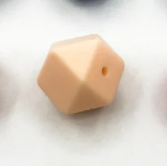 Coral pink Яркие цвета, 23,2 мм, самые большие геометрические шестигранные силиконовые бусины, яркие цвета, 100 шт, Детские Прорезыватели, 23 мм, DIY, браслет для кормления, бусины - Цвет: Coral pink