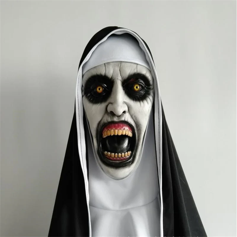 Латексная Маска для Хэллоуина Conjuring 2 головной убор карнавальный мяч Nun Terror Ghost Mask