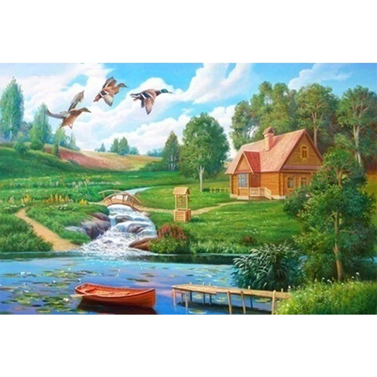 Красивые пейзажи 5D DIY лесная хижина серии полный квадратный алмаз живопись