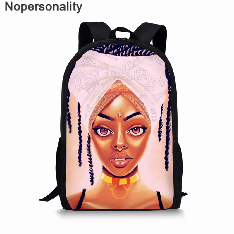 LH1048C Nopersonality Black Art Afro Girl Print African Backpack for School Teenage Girls Book Bags Toddler Schoolbag Mochila Escolar - Цвет: LH1048C