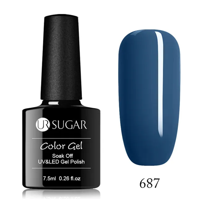 687 Ur Sugar 7,5 мл серый кофе серия Гель-лак УФ Цвет Vernis Полупостоянный гель Гибридный лак Маникюр праймер верхнее покрытие дизайн ногтей - Цвет: 687