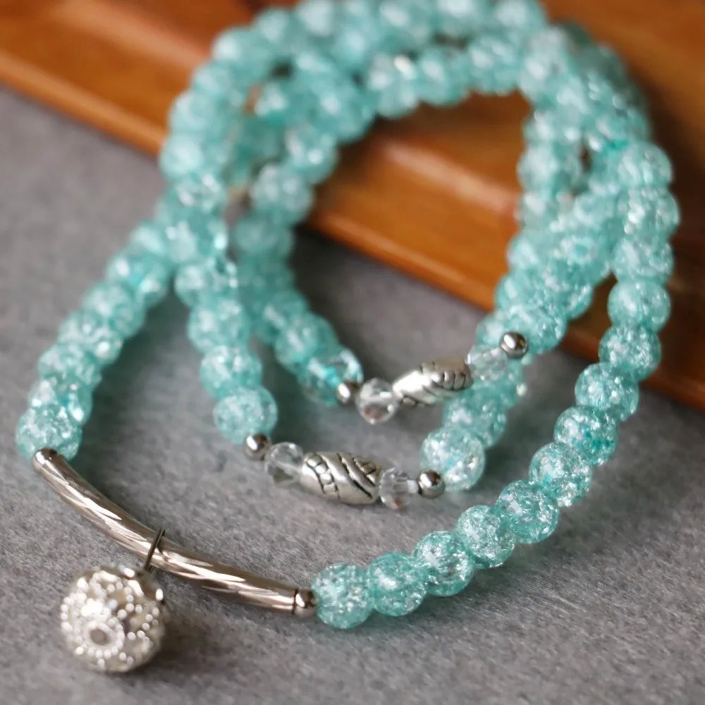 Женский многослойный браслет 6 мм из натурального кристалла|crystal bracelet|bracelet