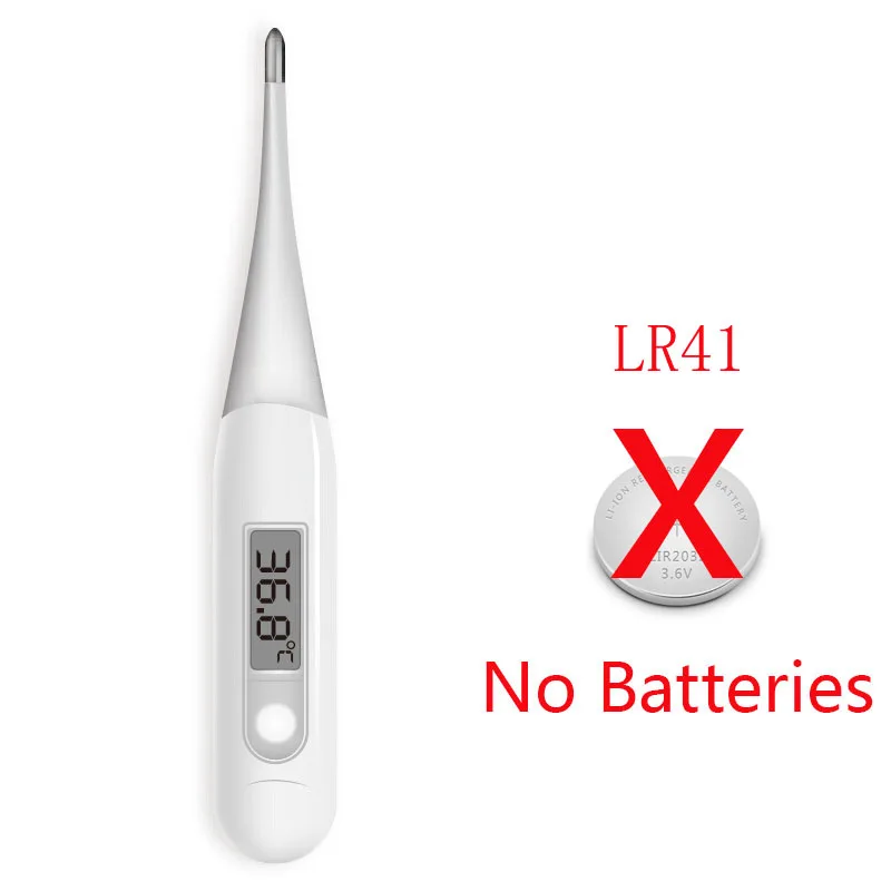 No battery XIAOMI Mijia iHealth медицинский детский Высокочувствительный светодиодный Электрический термометр для подмышек/оральных мягких головок термометр для детей и взрослых - Цвет: No battery