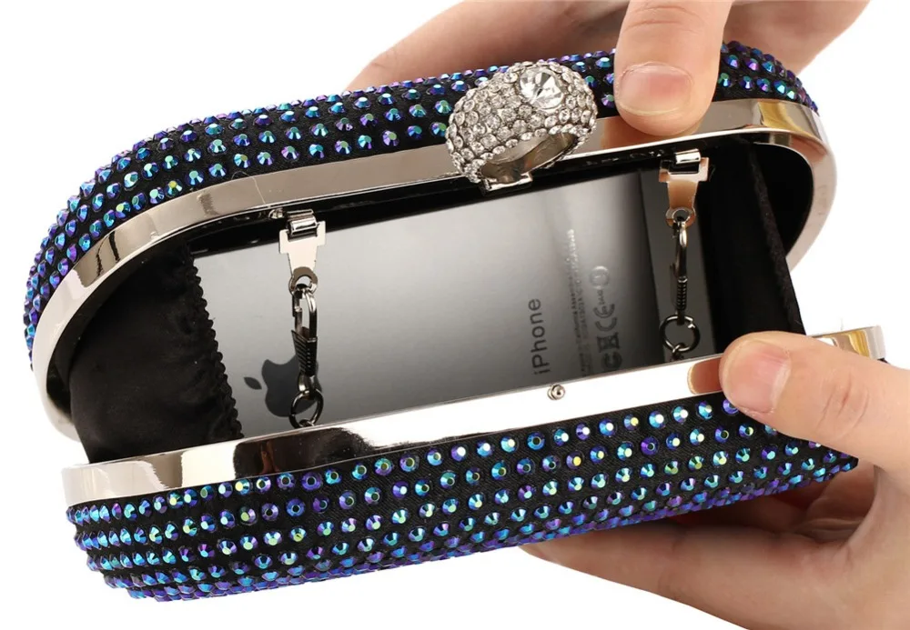 Бисера кристаллы Горный Хрусталь Кольцо Сцепления вечерняя Сумочка|bags handbags|evening