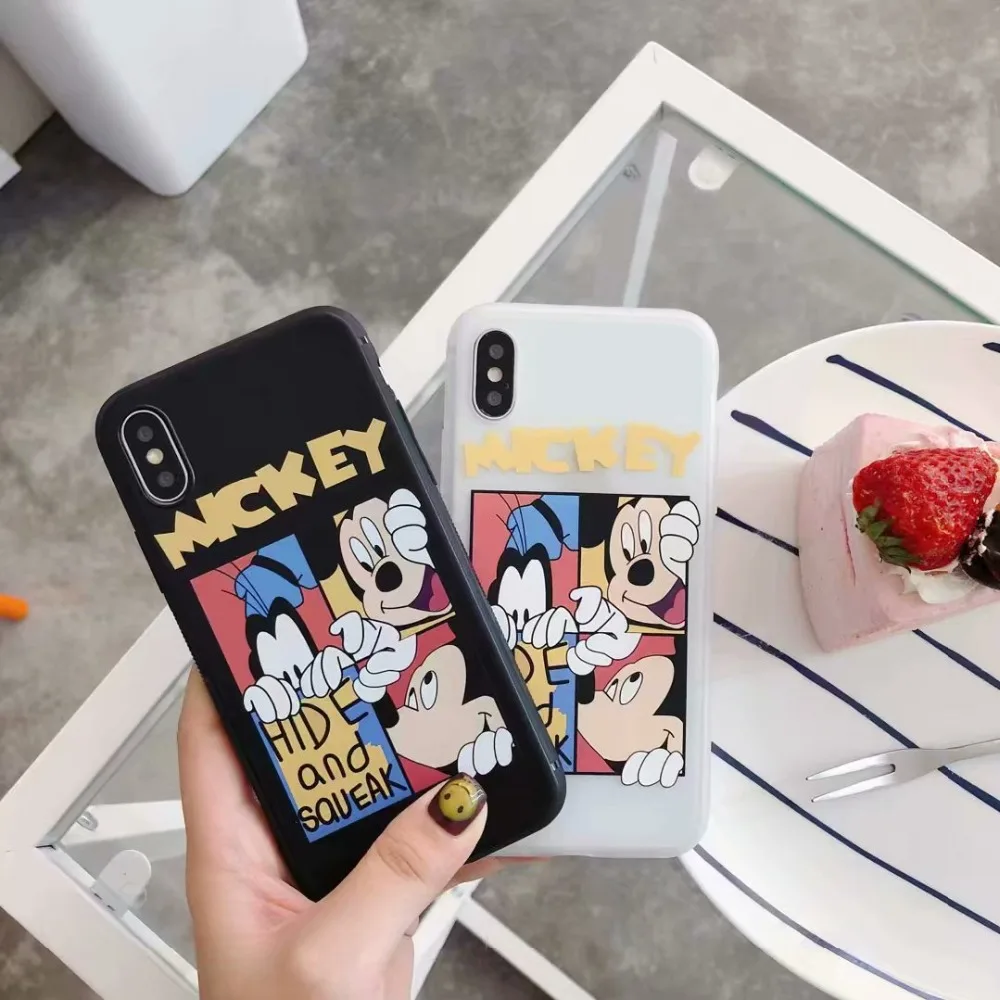 Hazy beauty For iphone 6 6plus Case Luxury Cartoon Mickey Pattern Silicone Soft Phone Cases X 8 7 7Plus Back Cover |