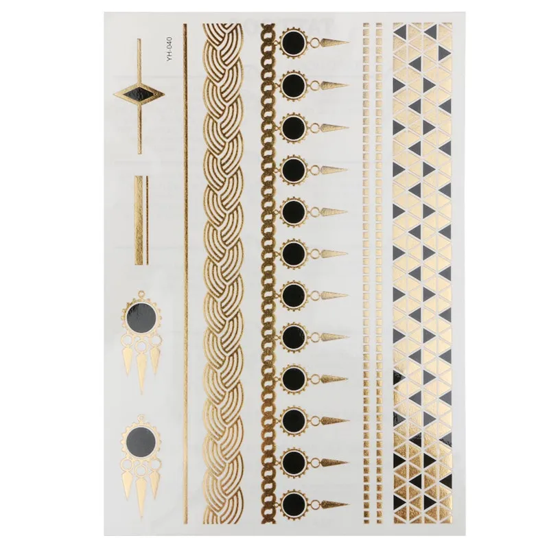 Новое поступление временные одноразовые металлические золотые серебряные