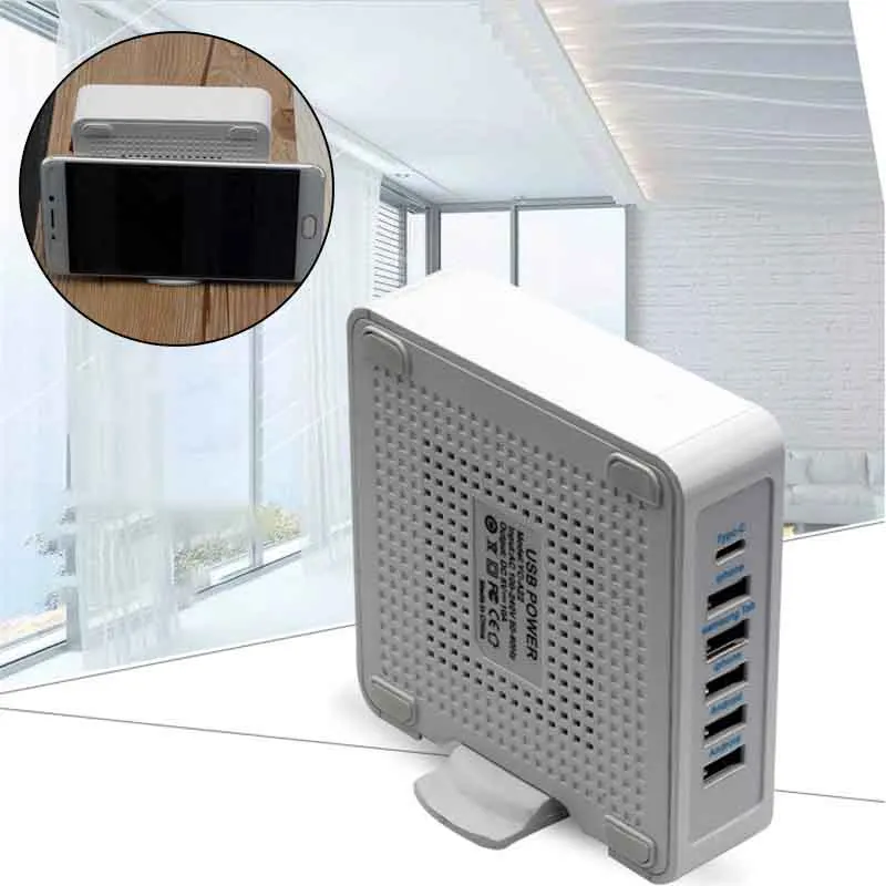 Супер Скоростной USB 3 0 концентратор быстрая зарядка Защита устройства 10 А 6 портов