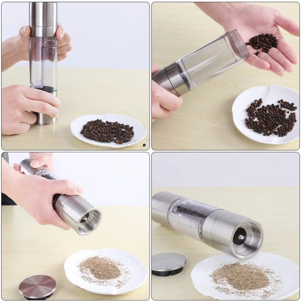 Двойная ручная мельница для специй с керамическим сердечником кухонный гаджет