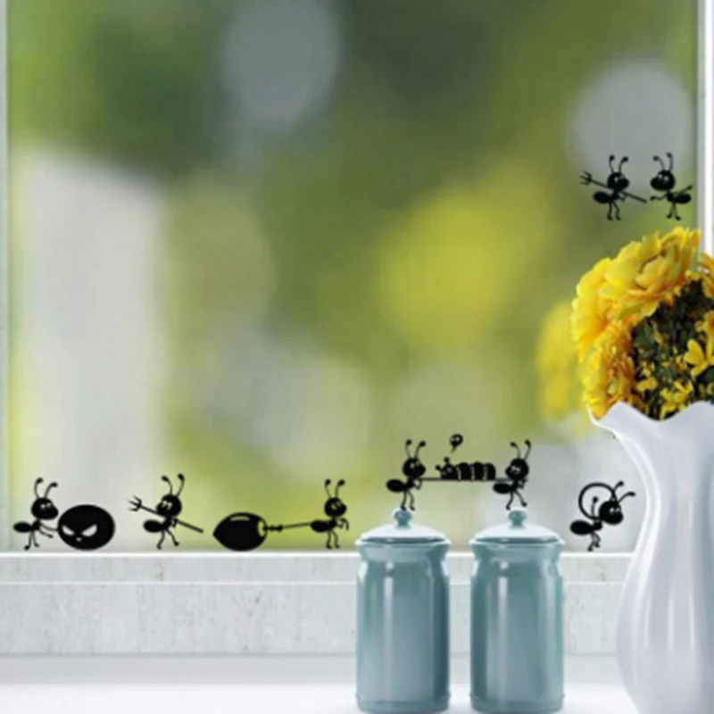 Наклейки на стену с мультяшным декором стеклянные наклейки муравей зеркало окно