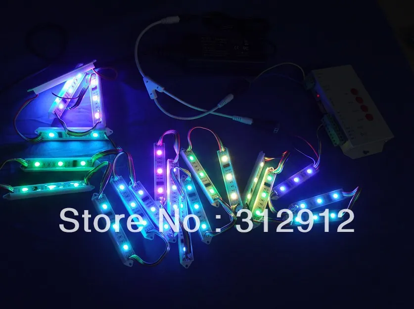 40 шт. DC12V WS2801 pixel модуль 3 5050 led + Т-1000S sd card пикселей контроллер 12 В/4A адаптер питания |