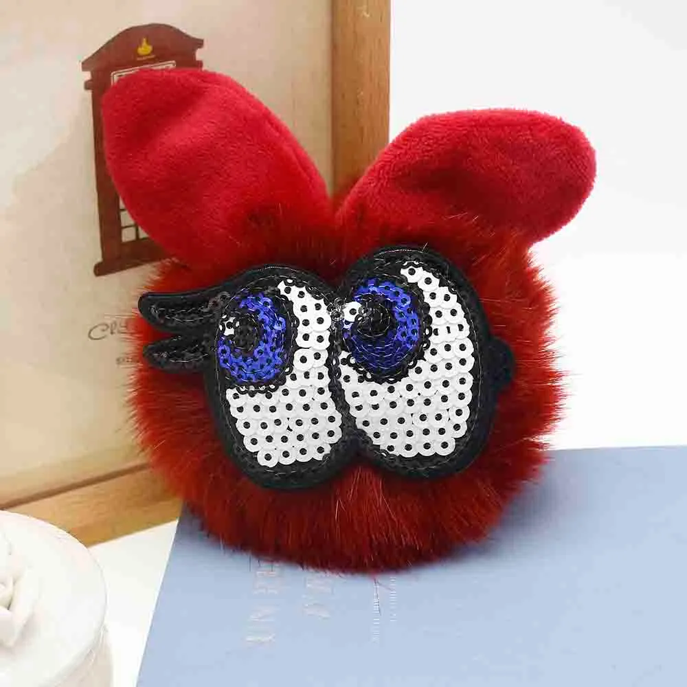 Горячая Распродажа 1 шт. маленькие ушные глаза меховой шар лиса брелок для сумки