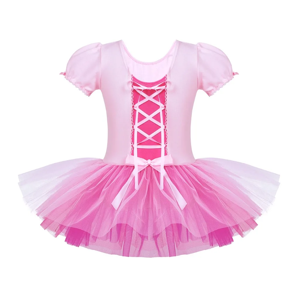 IIXPIN/балетное платье-пачка для маленьких девочек сетчатые рукава-пузырьки