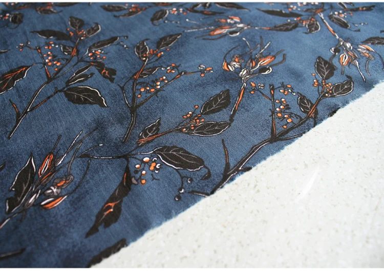 Imorted модная винтажная шифоновая ткань с листьями мягкая тонкая удобная для