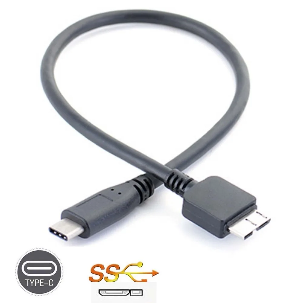 

30cm USB 3.1 Type C to Mircro B HDD Data Cable USB-C USB Type-C to Micro USB 3.0 High Speed Data Transfer Charging Cable Cord