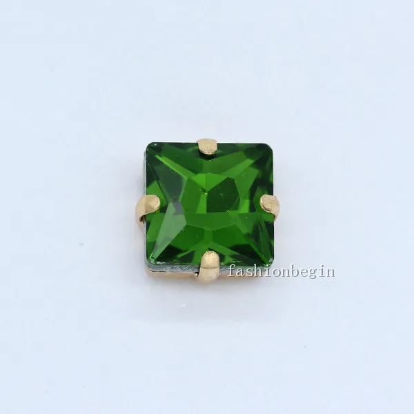 grass green 50p 8 мм цвет квадратный шитье на стекле Стразы Камень Аппликация Костюм Платье Кристалл коготь стразы Драгоценности золотое украшение ремесло драгоценные камни - Цвет: grass green