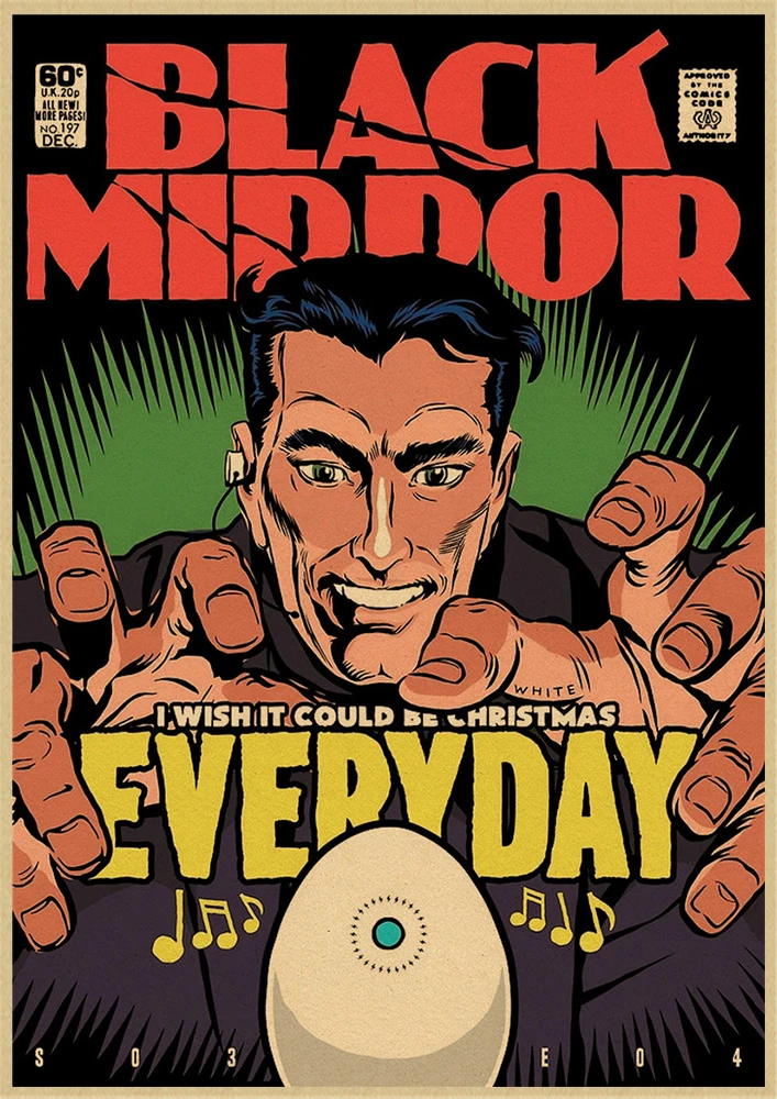 Classic Movie Black Mirror Vintage Kraft Paper Poster Good Quality Painting Retro Poster For Home Bar Wall Deco