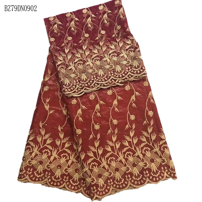 African bazin riche getzner 2017 high quality embroidered Applique lace textil fabric for wedding material 5+2yard BZ79DN01 | Дом и сад