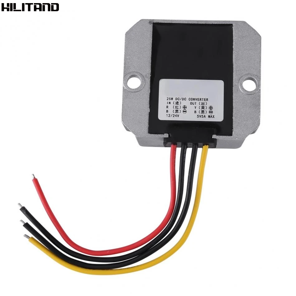 DC 12V/24V To 5V 5A 25W понижающий модуль напряжения преобразователь источника питания