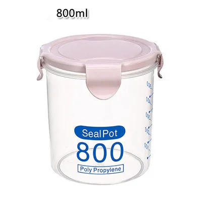 M 800ml light pink Прозрачные пластиковые герметичные холодильная камера свежие канистры canker контейнер контейнеры для хранения кухонные Организации - Цвет: M 800ml light pink