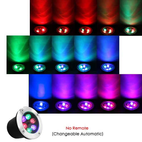 RGB no remote Светодиодный светильник IP68, водонепроницаемый точечный светильник, 85-265 в, напольный светильник, напольный светильник для сада, квадратная дорожка - Испускаемый цвет: RGB no remote