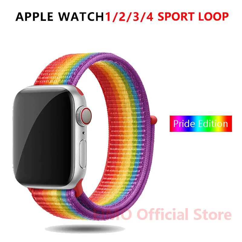 Pride Edition Ремешок для apple watch band 44 мм correa apple watch 5 4 band 3 2 iwatch band 42 мм 38 мм 40 мм спортивный нейлоновый браслет - Цвет ремешка: Pride Edition