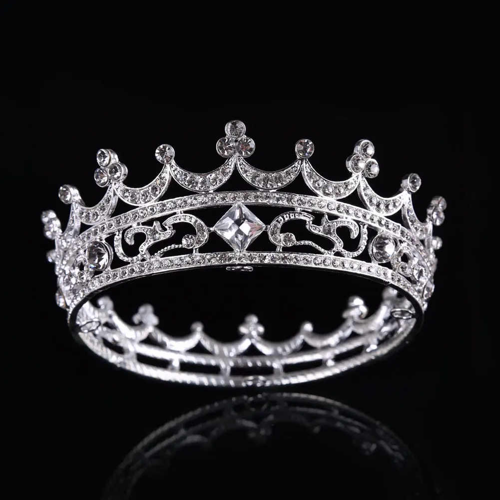 Винтаж барокко queen King невесты тиара корона для женщин головной убор Пром свадебные диадемы и короны вечерние шапки
