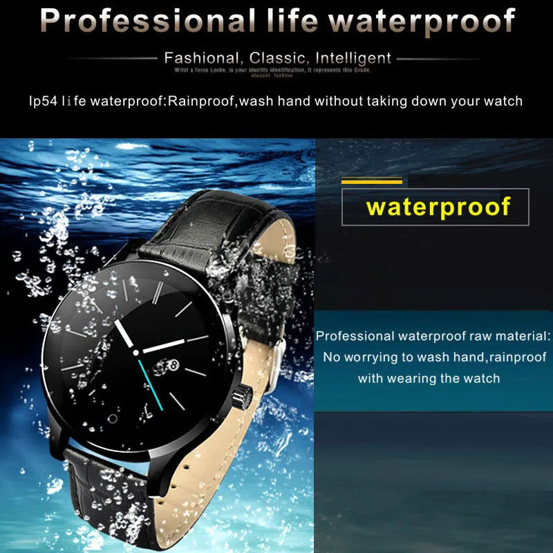 

Waterproof K88H Smart Watch Android 1.22 inch IPS Screen Bluetooth SmartWatch Men Women Heart Rate Monitor For iPhone IOS