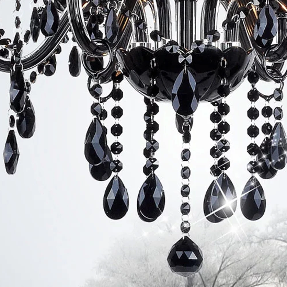 Хрустальная люстра французская дизайнерская лампа с черным кристаллом K9