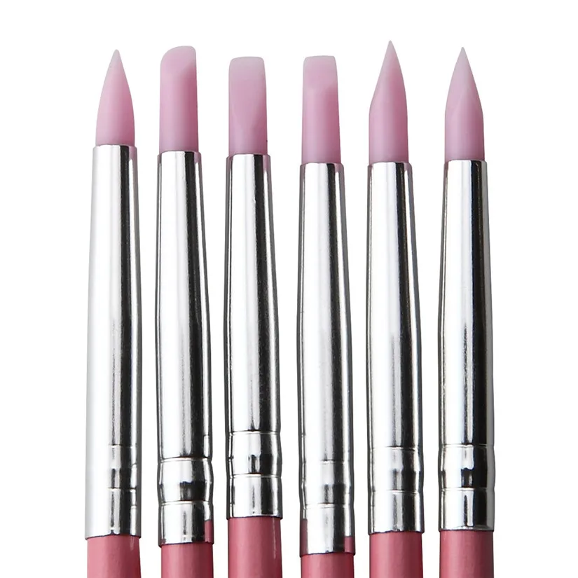 2017 6 шт. кисти для ногтей Мягкие силиконовые резьбовые принадлежности рукоделия