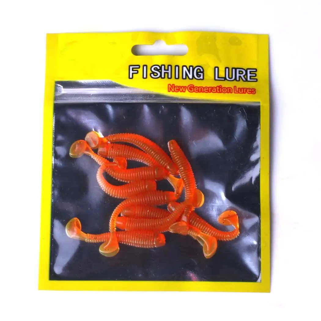 10 шт./упак. приманки рыболовные искусственные Т-образный хвост мягкие прижимные