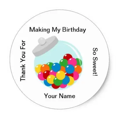 

1.5inch Candy Buffet Gumball Jar Sticker