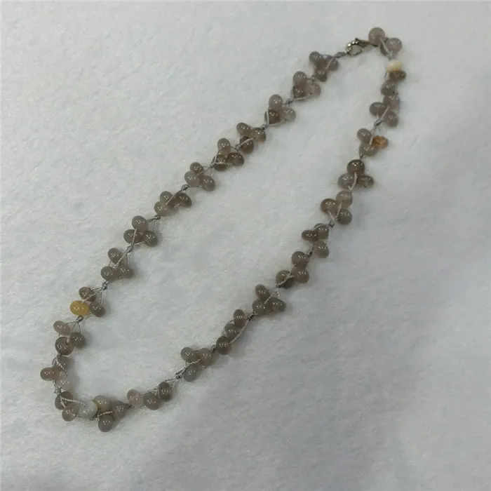 Gray Agate 3 шт./партия натуральный кварцевый камень синий Crazy Agates ручной цветной эльф чокер крутящий момент энергетическое лечение бисером ожерелье воротник бесплатно - Окраска металла: Gray Agate