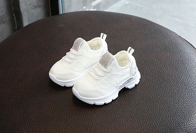 Girls' rhinestone Sports Shoes New Fashion Children's Mesh Air-permeable Leisure Boys' Shoes 1-4 Years Old