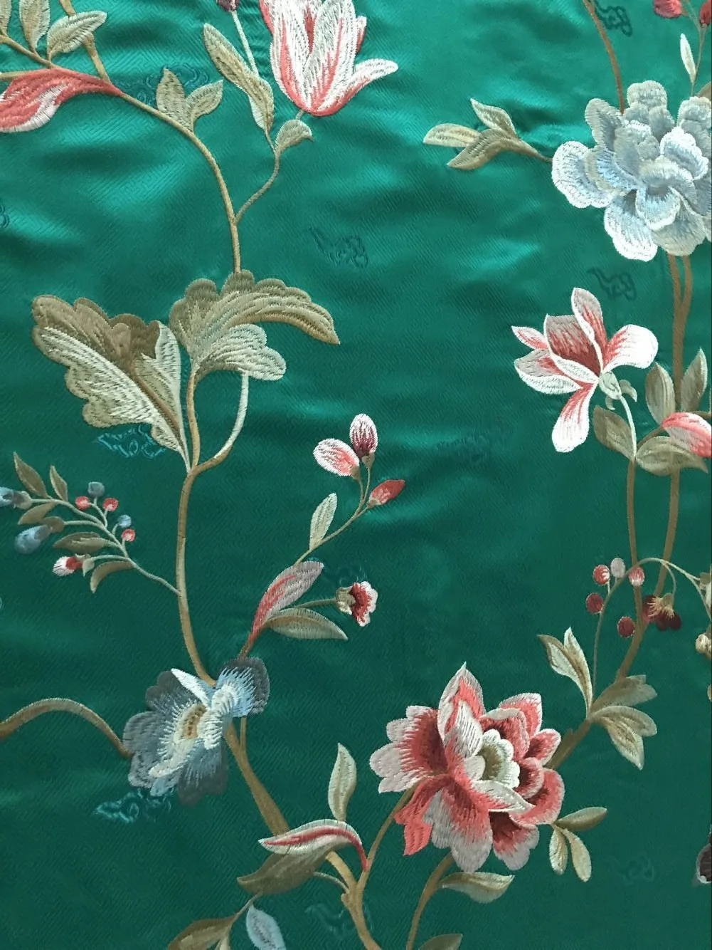 Парча с шелковой вышивкой Вышивка Шелковые цветы богатый Китай kazahana cheongsam одежда ткань ширина 75