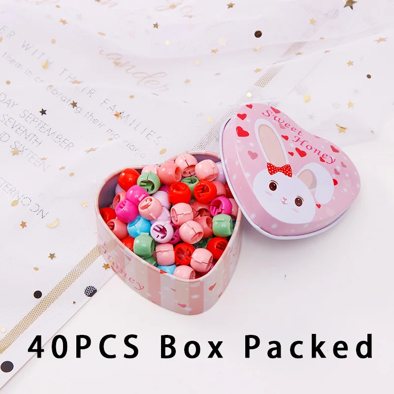 40pcs pink box Новые цветные маленькие заколки для волос с орнаментом для женщин и девочек, заколки для волос, красивые стильные заколки для волос, набор аксессуаров для волос с конским хвостом - Цвет: 40pcs pink box