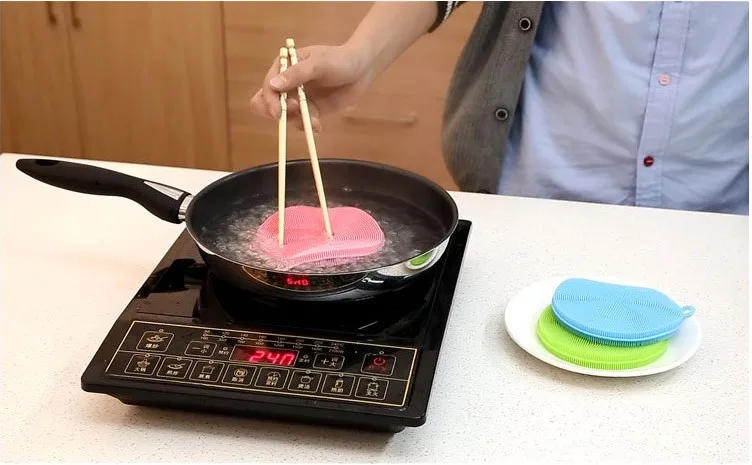 

1pcs Silicone household Kitchen Cleaning Brush Bowl Brush Bowl Dishing Cleaning Tools Household Kitchen Pot Pan Washing Tool