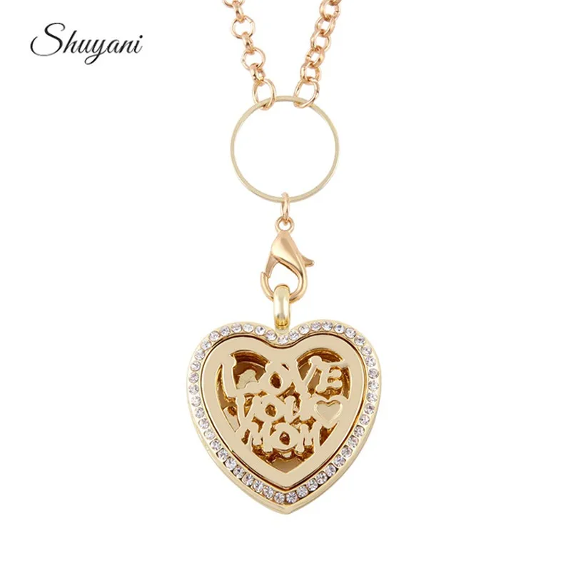 

10PCS Alloy Heart Love You Aromatherapy Perfume Pendant Oil Diffusing Floating Locket Necklace