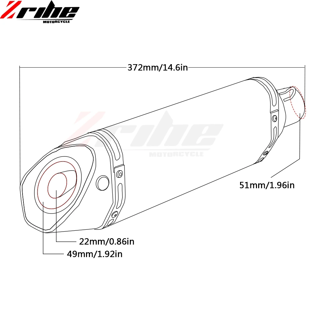 Универсальный глушитель выхлопных газов для мотоцикла 51 мм впускной клапан Honda