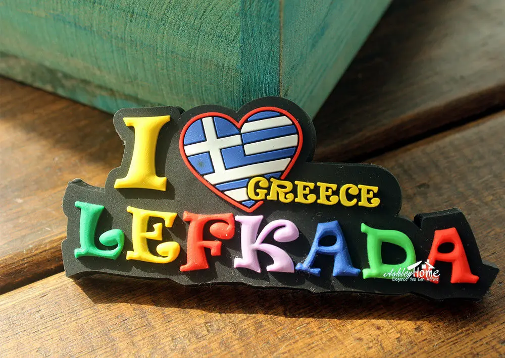 Lefkada я люблю Грецию красочный декоративный резиновый сувенир магнит на