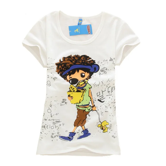 2018новая футболка женская высокое качество Свободный Топ с коротким рукавом